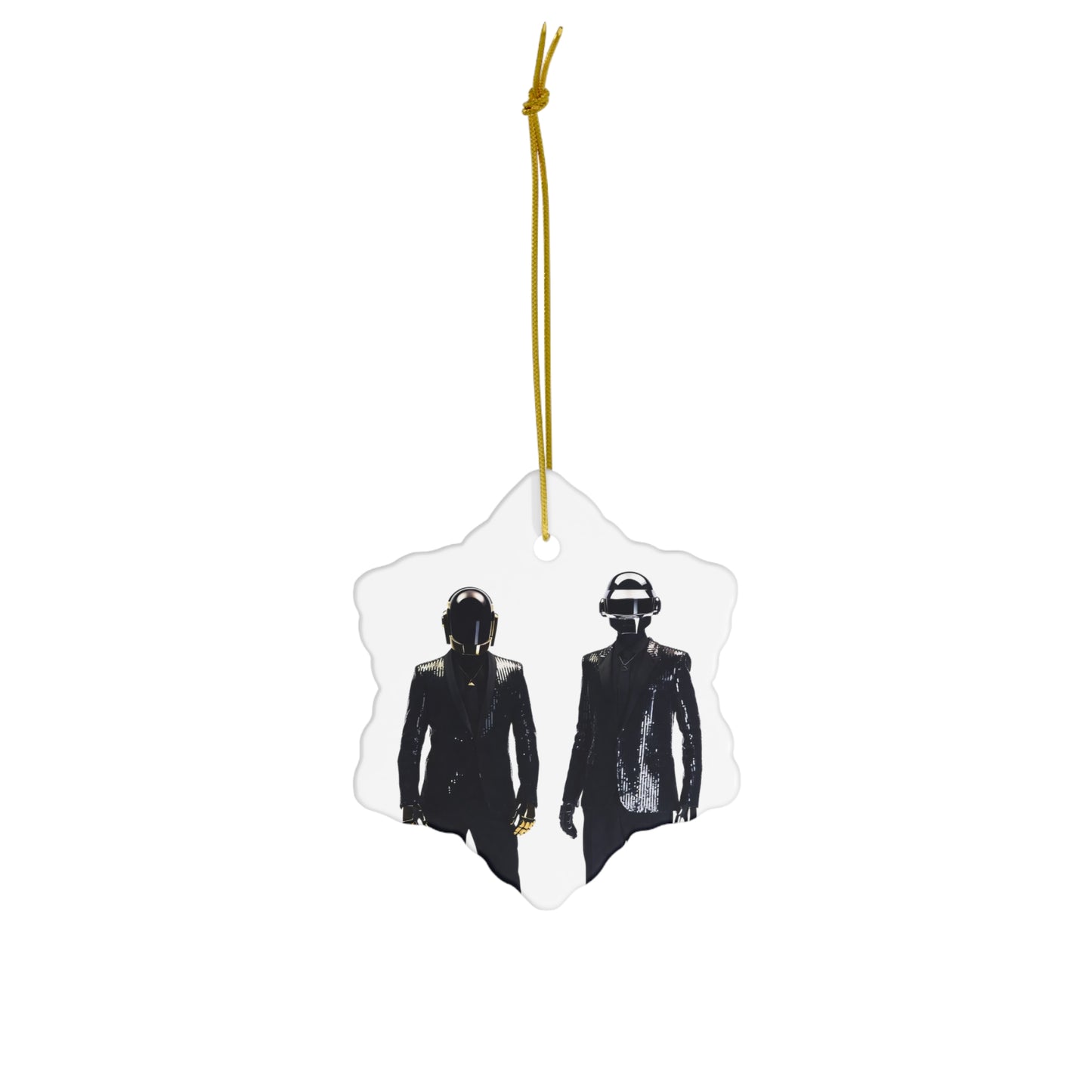 Daft Punk Standing In Black Suits Ceramic Ornament