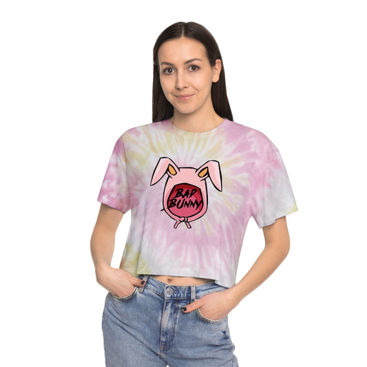 Bad Bunny Hoodie Logo Women's Tie-Dye Crop Tee