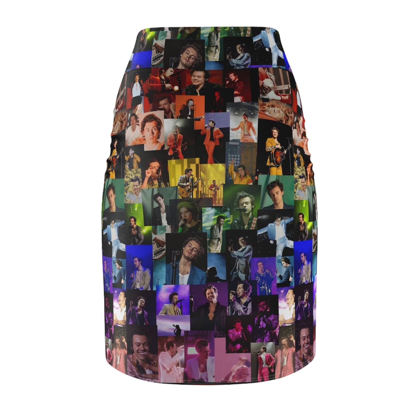 Harry Styles Rainbow Photo Collage Women's Pencil Skirt