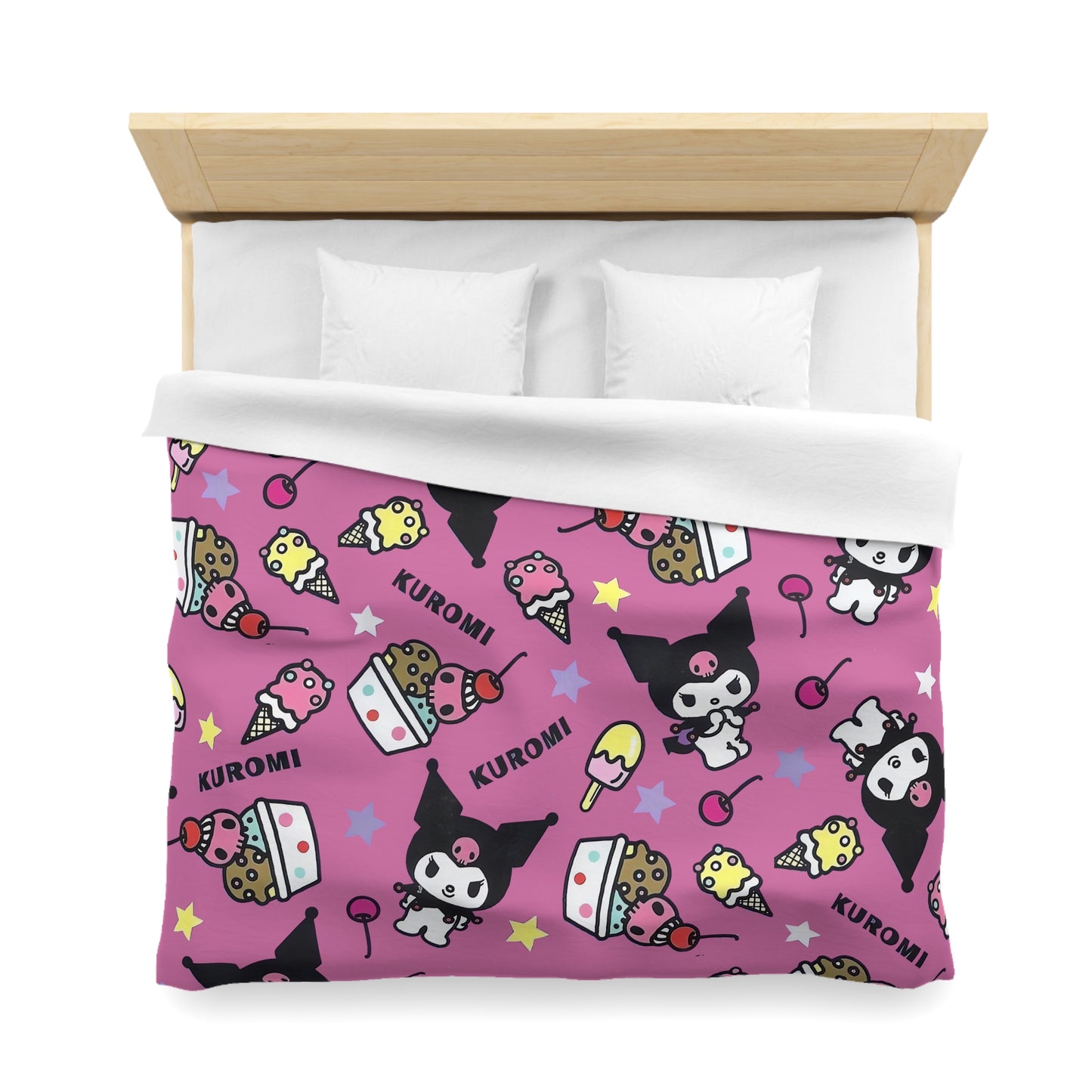 Kuromi Ice Cream Sundae Pattern Microfiber Duvet Cover