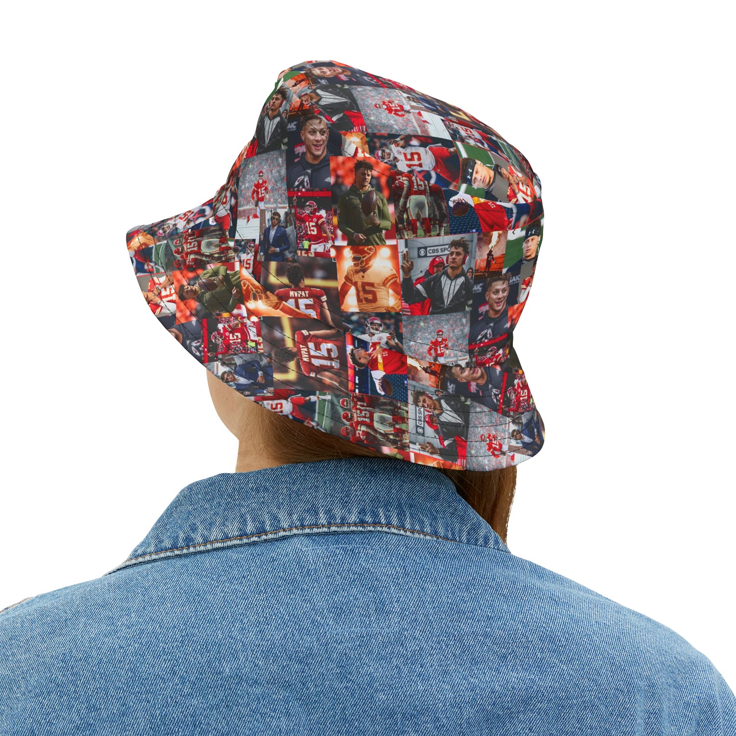 Patrick Mahomes Chiefs MVPAT Photo Collage Bucket Hat