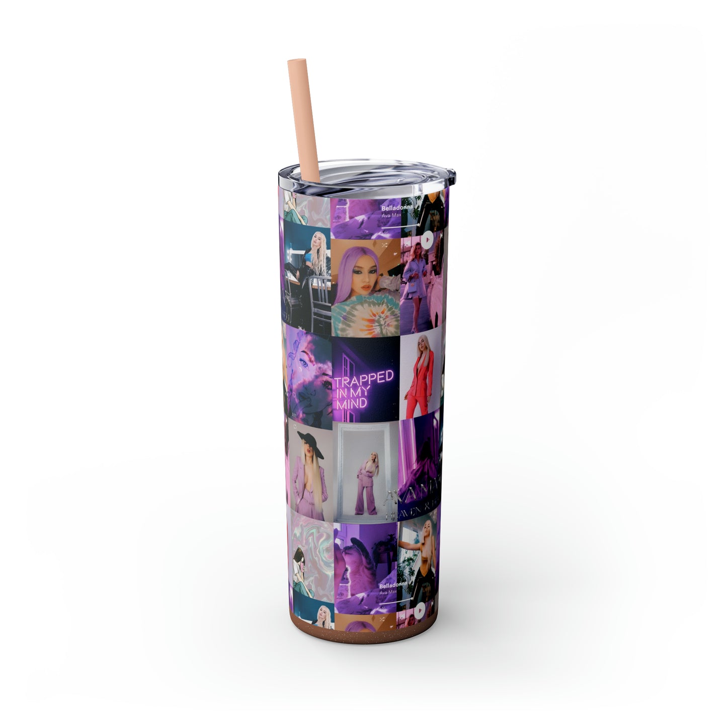 Ava Max Belladonna Photo Collage Skinny Tumbler with Straw