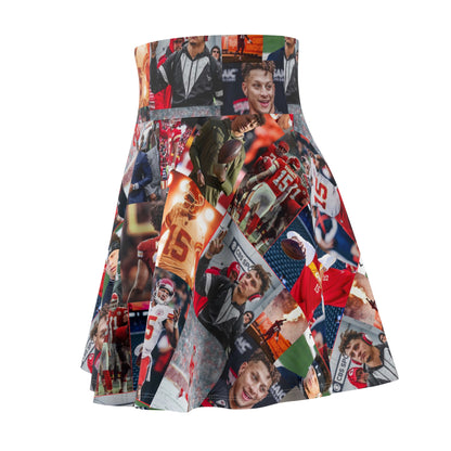 Patrick Mahomes Chiefs MVPAT Photo Collage Women's Skater Skirt