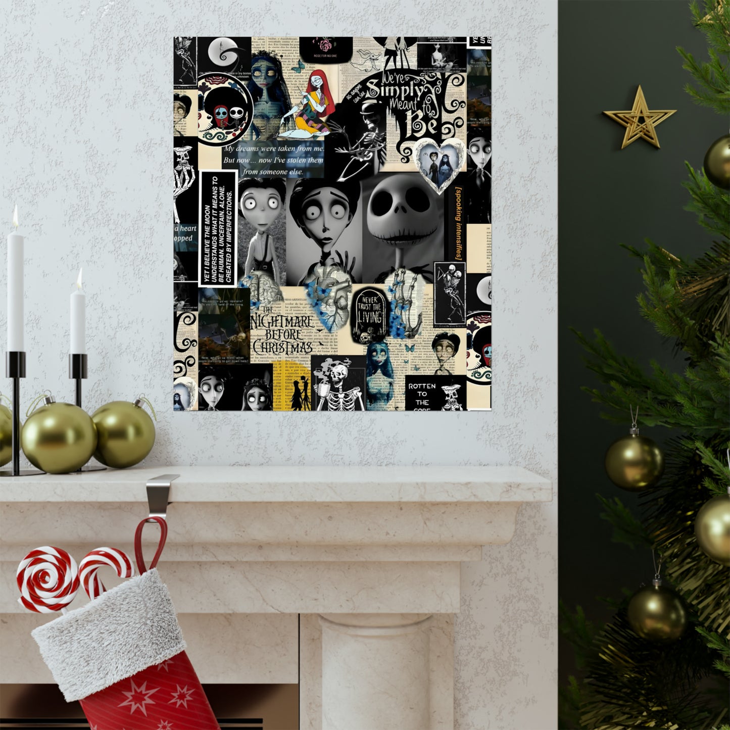 The Nightmare Before Christmas Rotten To The Core Collage Matte Vertical Poster