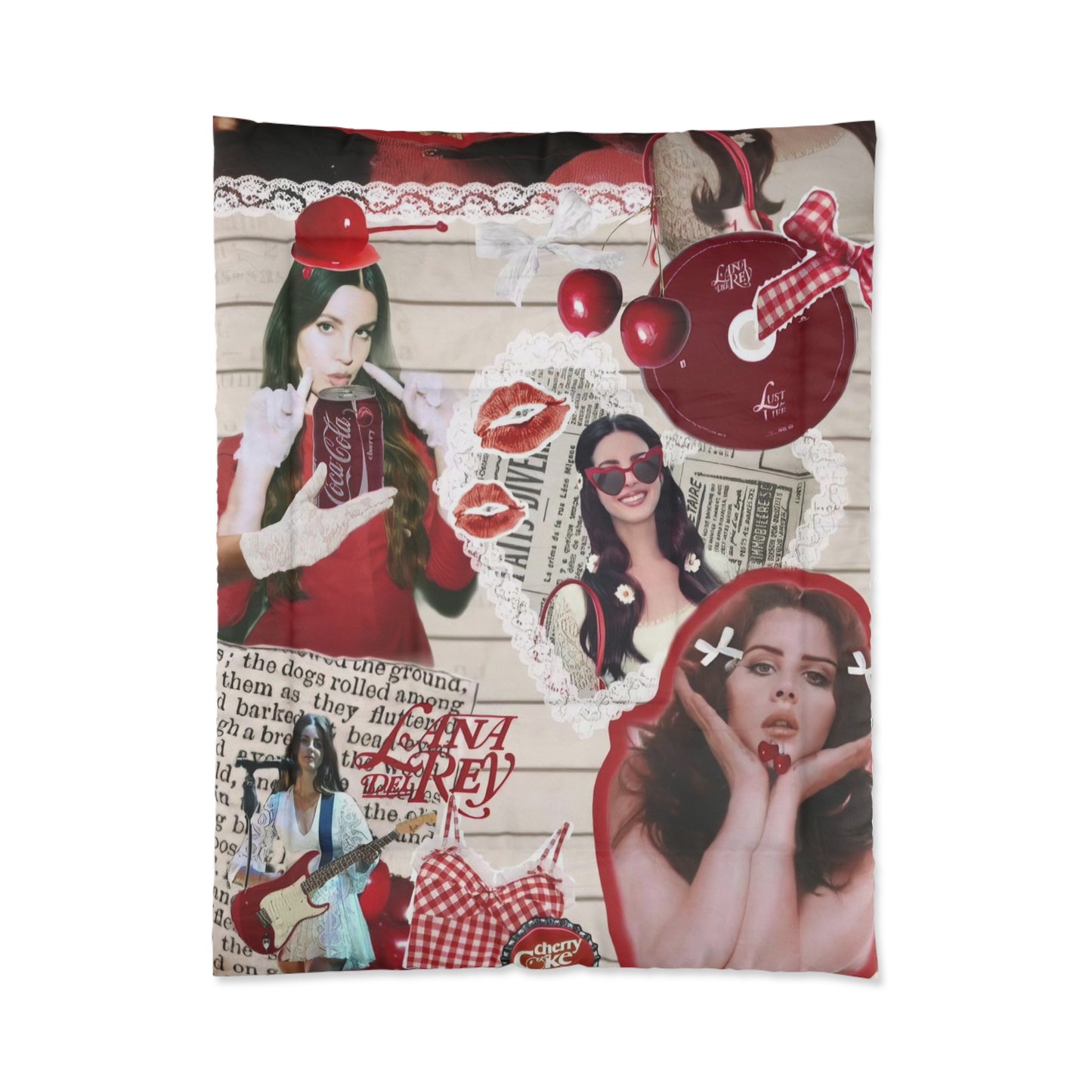 Lana Del Rey Cherry Coke Collage Comforter