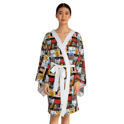 Radiohead Album Cover Collage Long Sleeve Kimono Robe