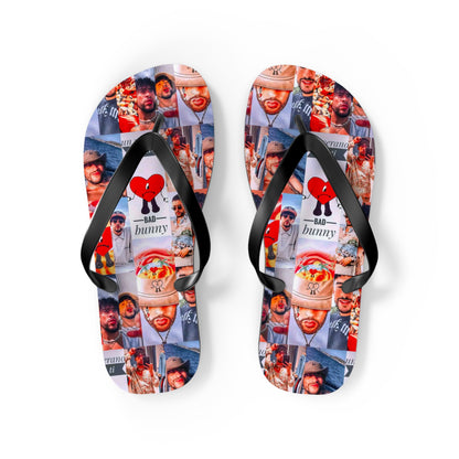 Bad Bunny Un Verano Sin Ti Photo Collage Flip Flops