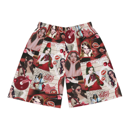 Lana Del Rey Cherry Coke Collage Basketball Shorts