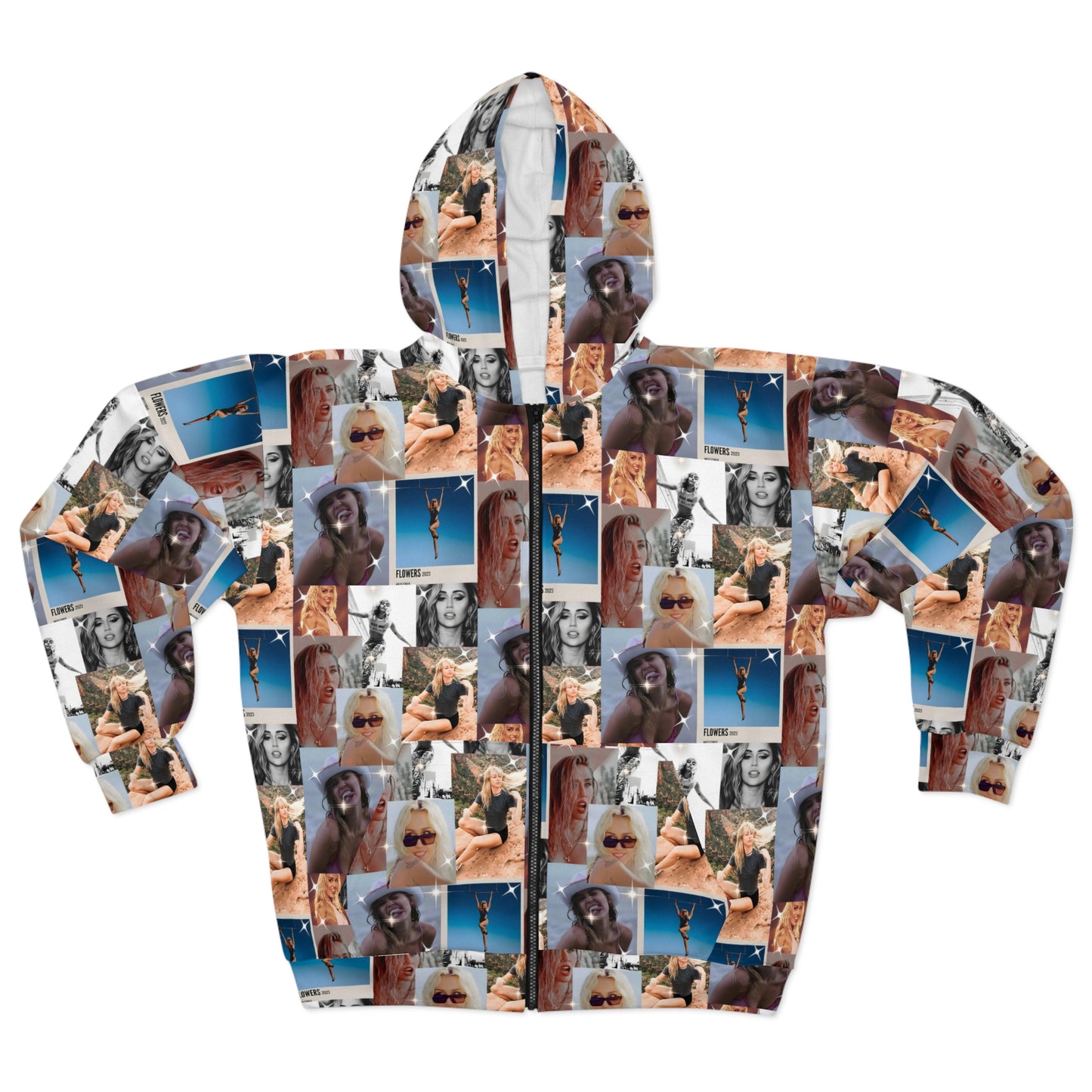 Miley Cyrus Flowers Photo Collage Unisex Zip Hoodie