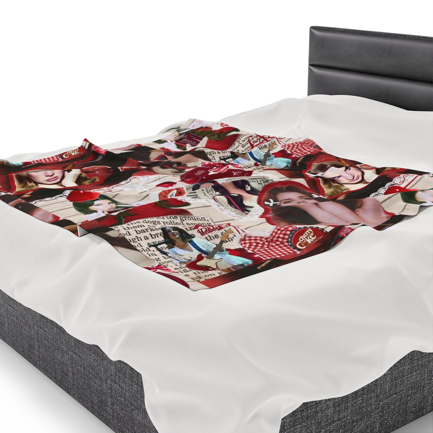 Lana Del Rey Cherry Coke Collage Velveteen Plush Blanket