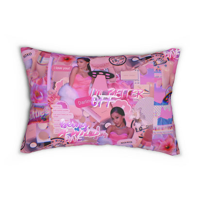 Ariana Grande Purple Vibes Collage Polyester Lumbar Pillow