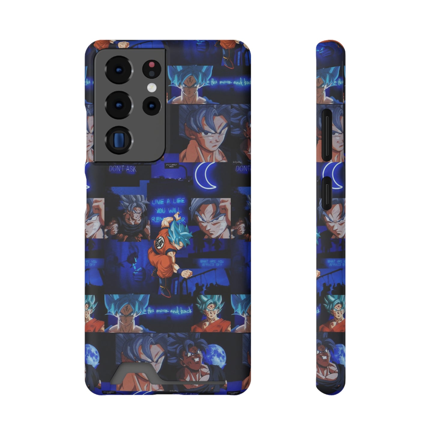 Dragon Ball Z Saiyan Moonlight Collage Phone Case With Card Holder