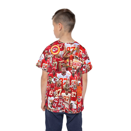 Travis Kelce Chiefs Red Collage Kids Sports Jersey