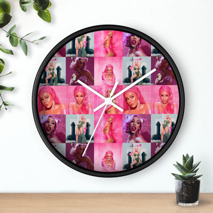 Doja Cat Hot Pink Mosaic Wall Clock