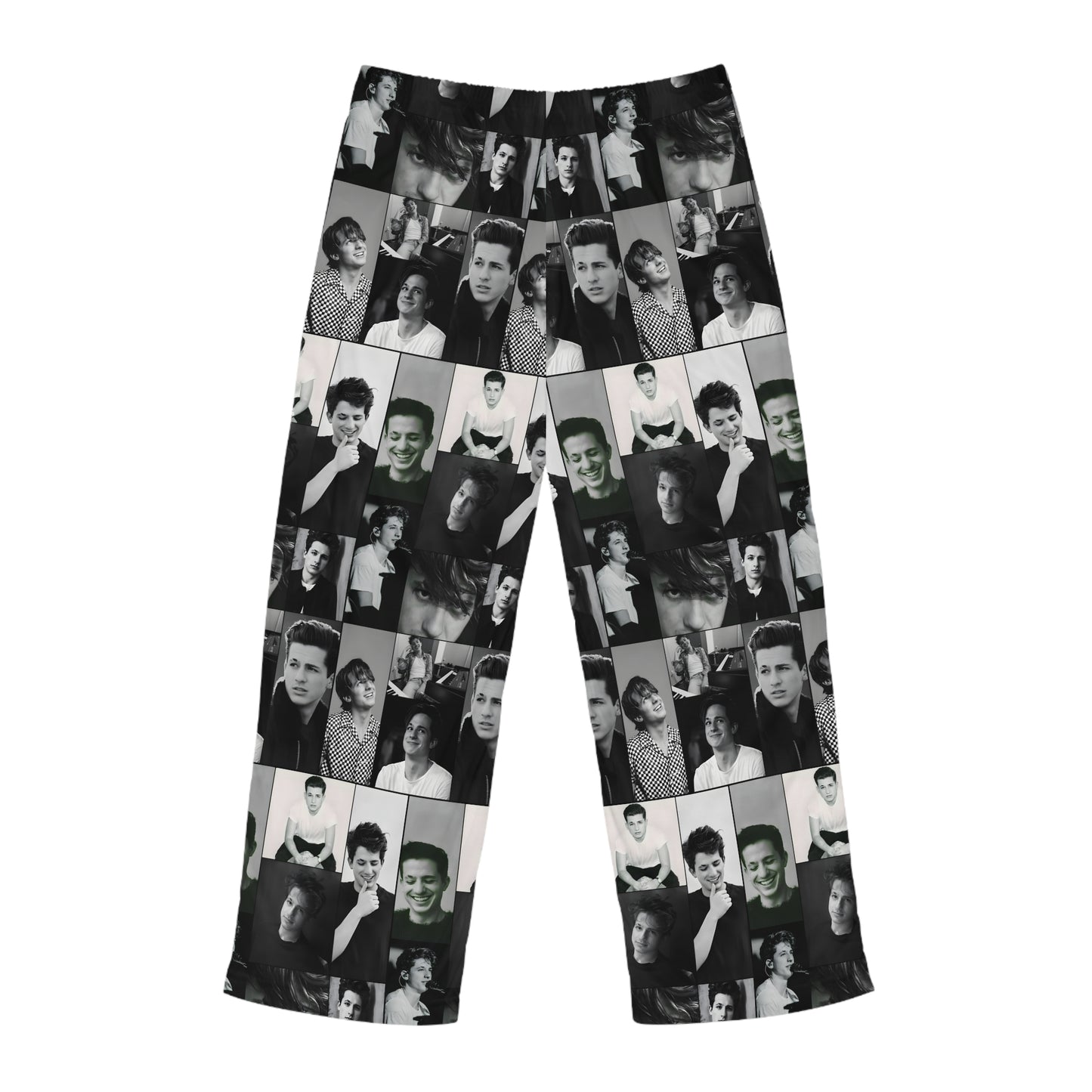 Charlie Puth Black And White Portraits Collage Men's Pajama Pants