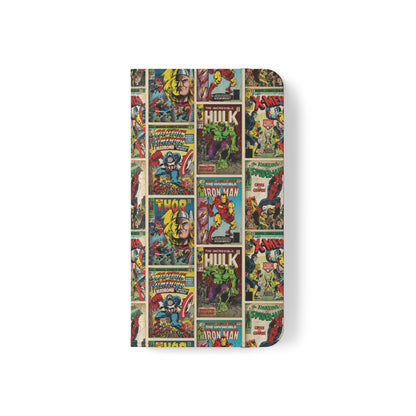 Marvel Comic Book Cover Collage Phone Flip Case