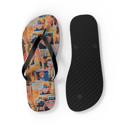 Naruto Uzumaki Sunflower Blaze Collage Flip Flops