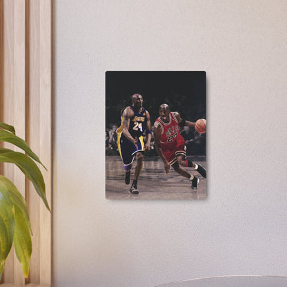 Michael Jordan Driving Against Kobe Bryant Metal Art Sign