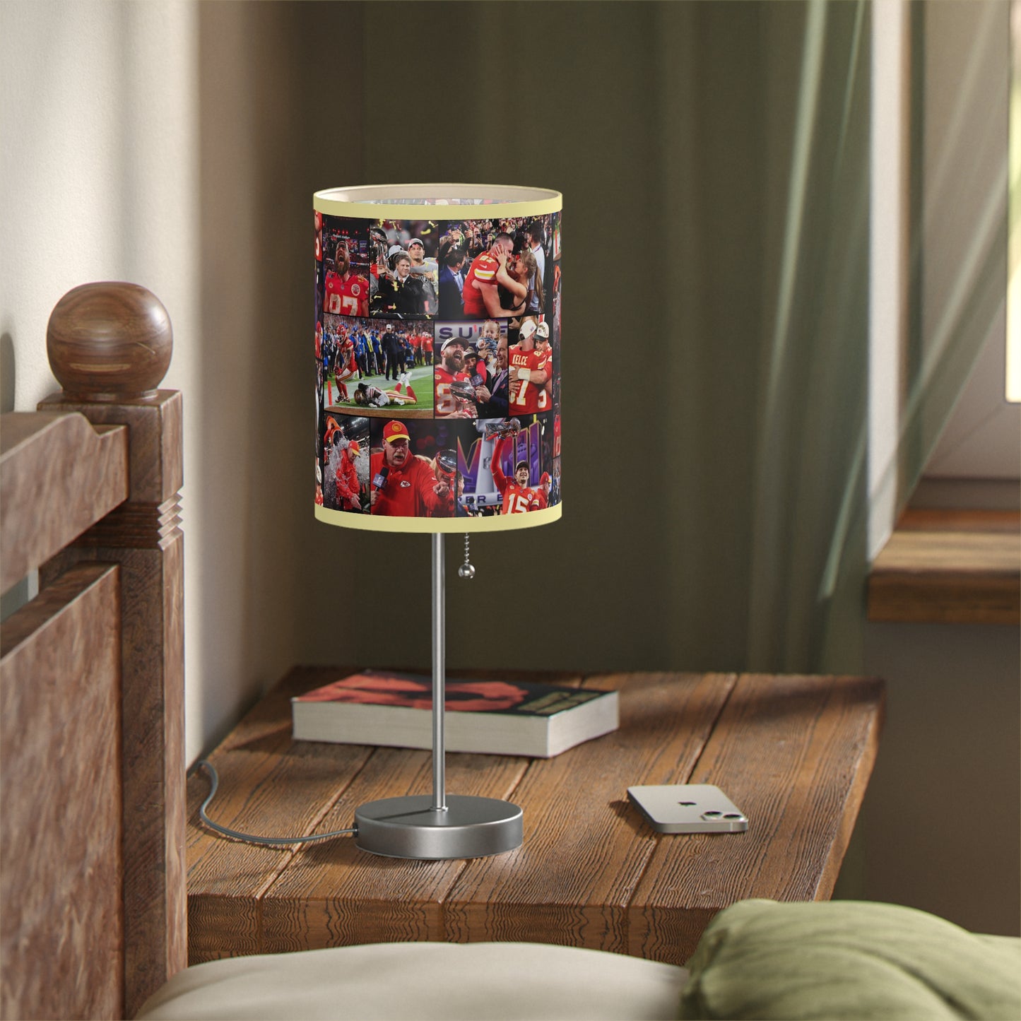 Kansas City Chiefs Superbowl LVIII Championship Victory Collage Lamp on a Stand