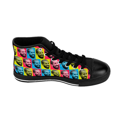 Drake Colored Checker Faces Women's Classic Sneakers