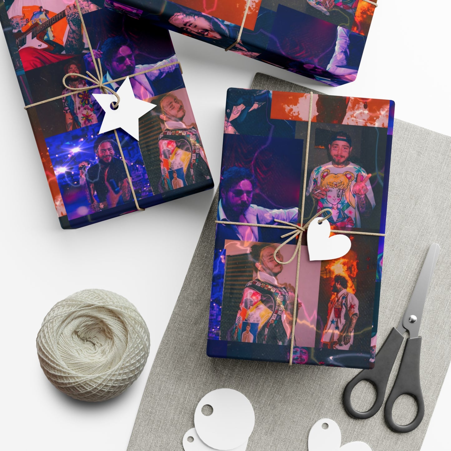 Post Malone Lightning Photo Collage Gift Wrap Paper