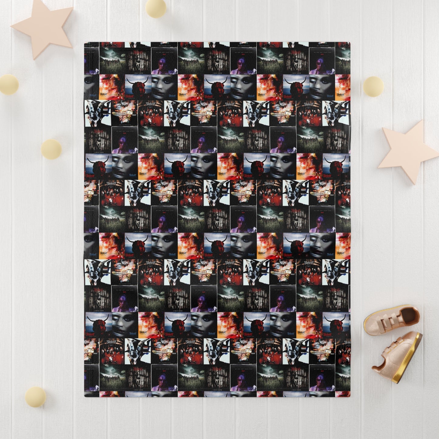 Slipknot Album Art Collage Soft Fleece Baby Blanket