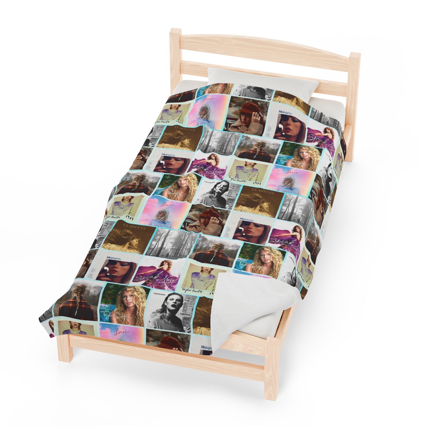 Taylor Swift Album Art Collage Pattern Velveteen Plush Blanket