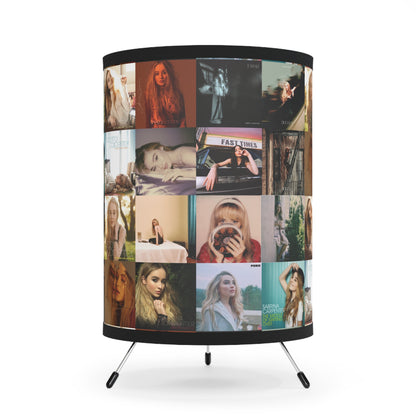 Sabrina Carpenter Album Cover Collage Tripod Lamp with High-Res Printed Shade