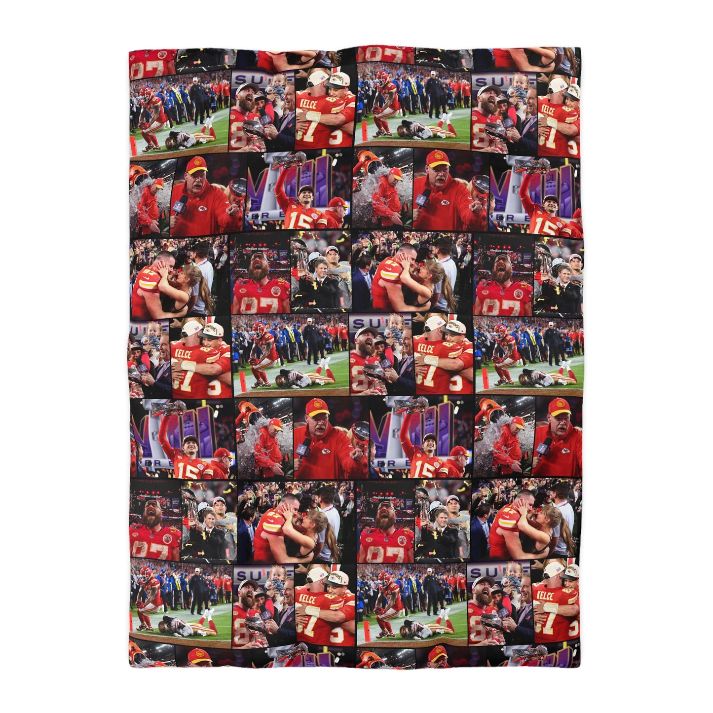 Kansas City Chiefs Superbowl LVIII Championship Victory Collage Microfiber Duvet Cover