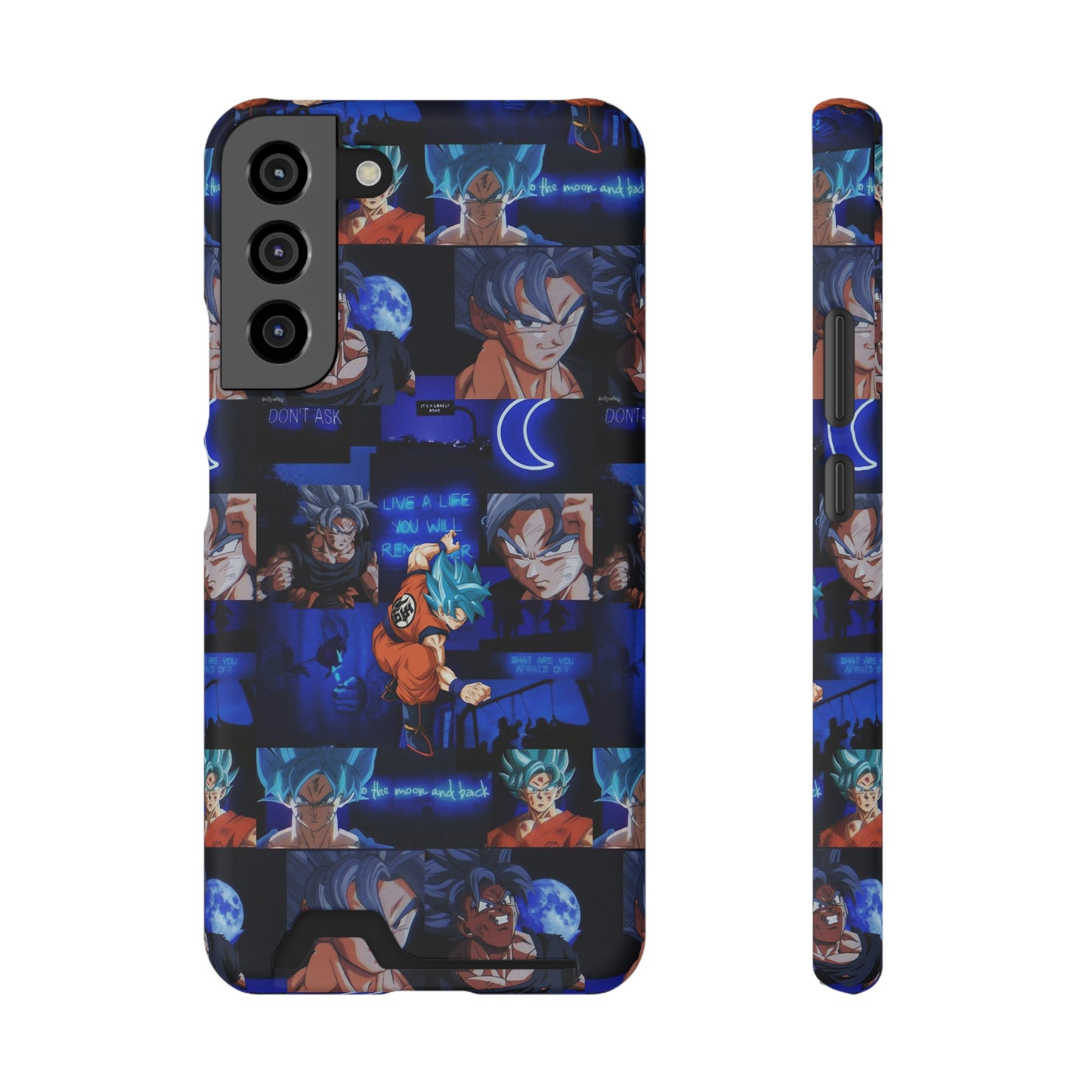 Dragon Ball Z Saiyan Moonlight Collage Phone Case With Card Holder