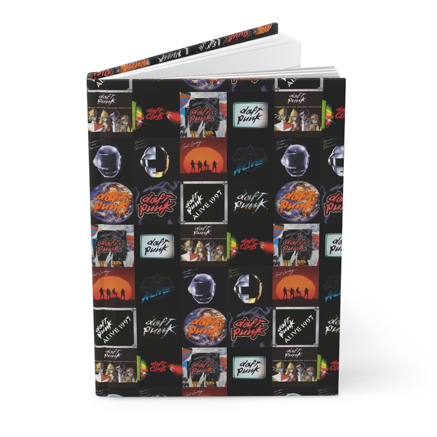 Daft Punk Album Cover Art Collage Hardcover Journal