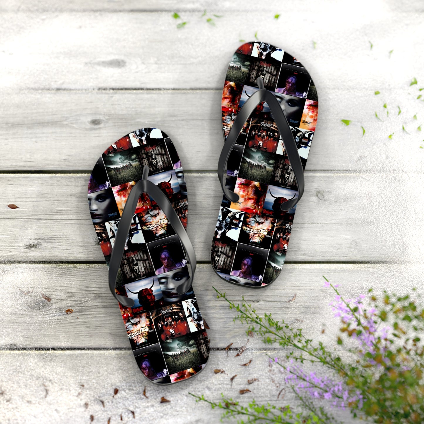 Slipknot Album Art Collage Flip Flops