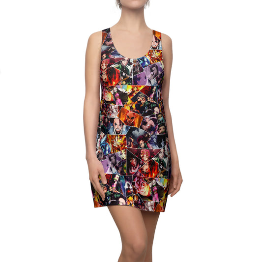 Demon Slayer Reflections Collage Women's Cut & Sew Racerback Dress