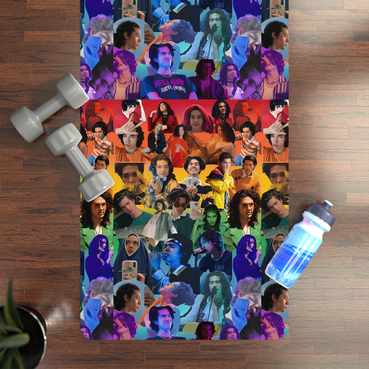 Conan Grey Rainbow Photo Collage Rubber Yoga Mat