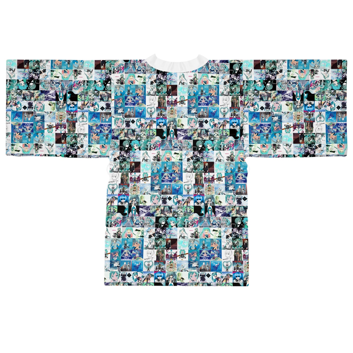 Hatsune Miku Album Cover Collage Long Sleeve Kimono Robe