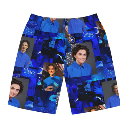 Timothee Chalamet Cool Blue Collage Men's Board Shorts