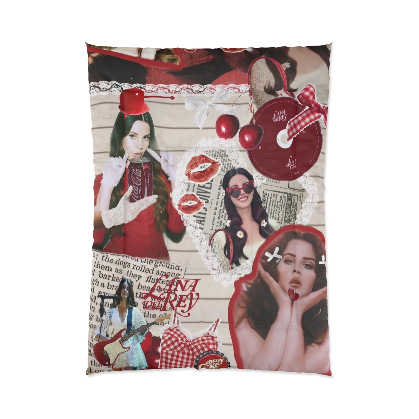 Lana Del Rey Cherry Coke Collage Comforter