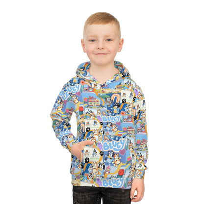 Bluey Playtime Collage Children's Hoodie