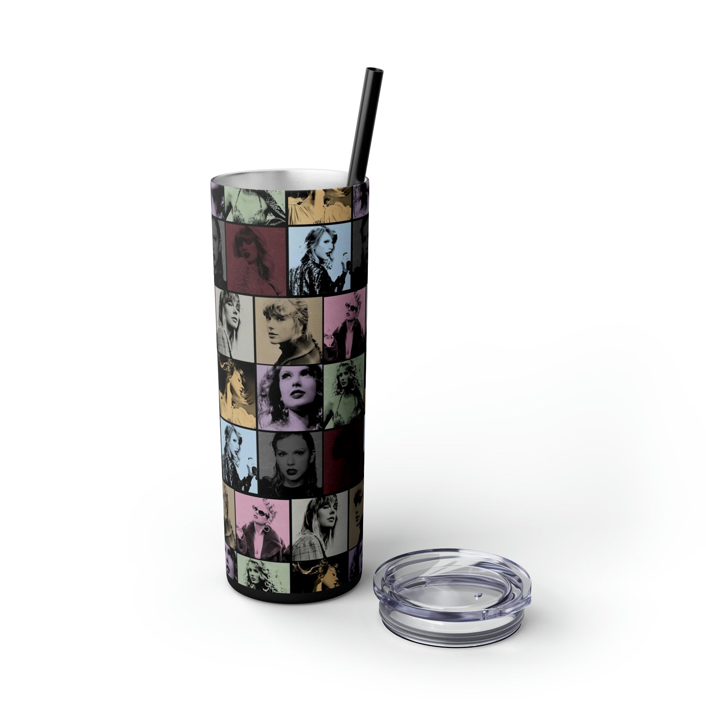 Taylor Swift Eras Collage Skinny Tumbler with Straw