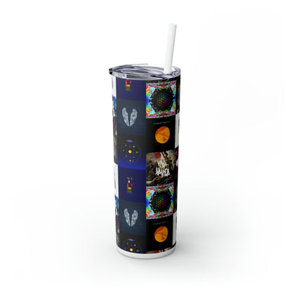 Colplay Album Cover Collage Skinny Tumbler with Straw