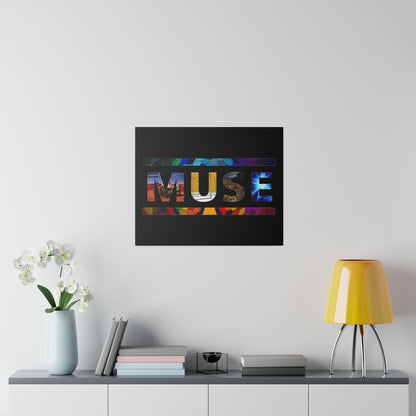 Muse Album Art Letters Thin Matte Stretched Canvas