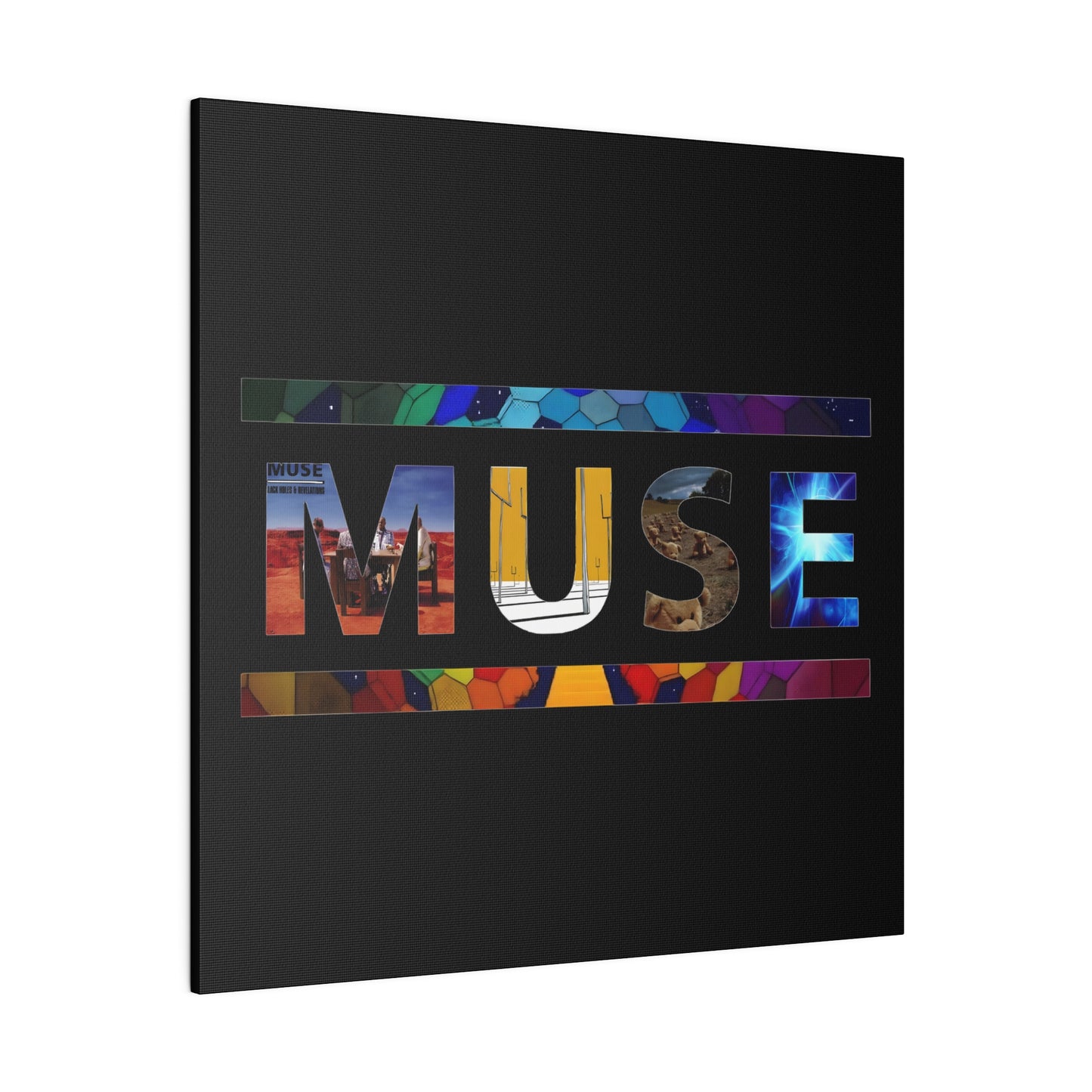 Muse Album Art Letters Thin Matte Stretched Canvas