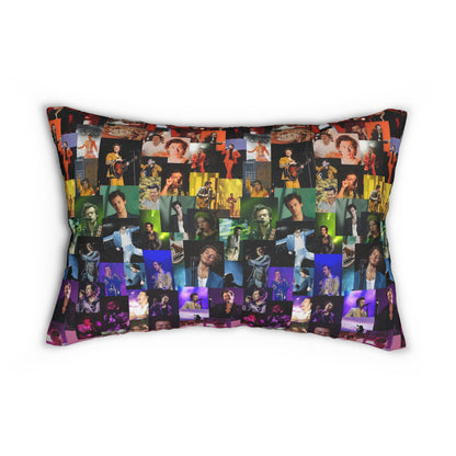 Harry Styles Rainbow Photo Collage Polyester Lumbar Pillow