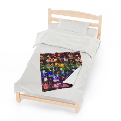 Harry Styles Rainbow Photo Collage Velveteen Plush Blanket