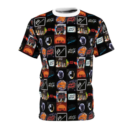 Daft Punk Album Cover Art Collage Unisex Tee Shirt