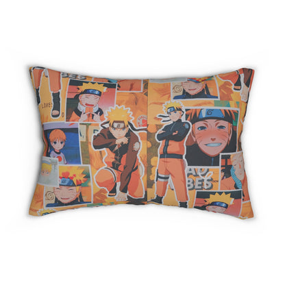 Naruto Uzumaki Sunflower Blaze Collage Spun Polyester Lumbar Pillow