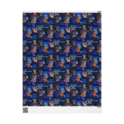 Dragon Ball Z Saiyan Moonlight Collage Gift Wrapping Paper