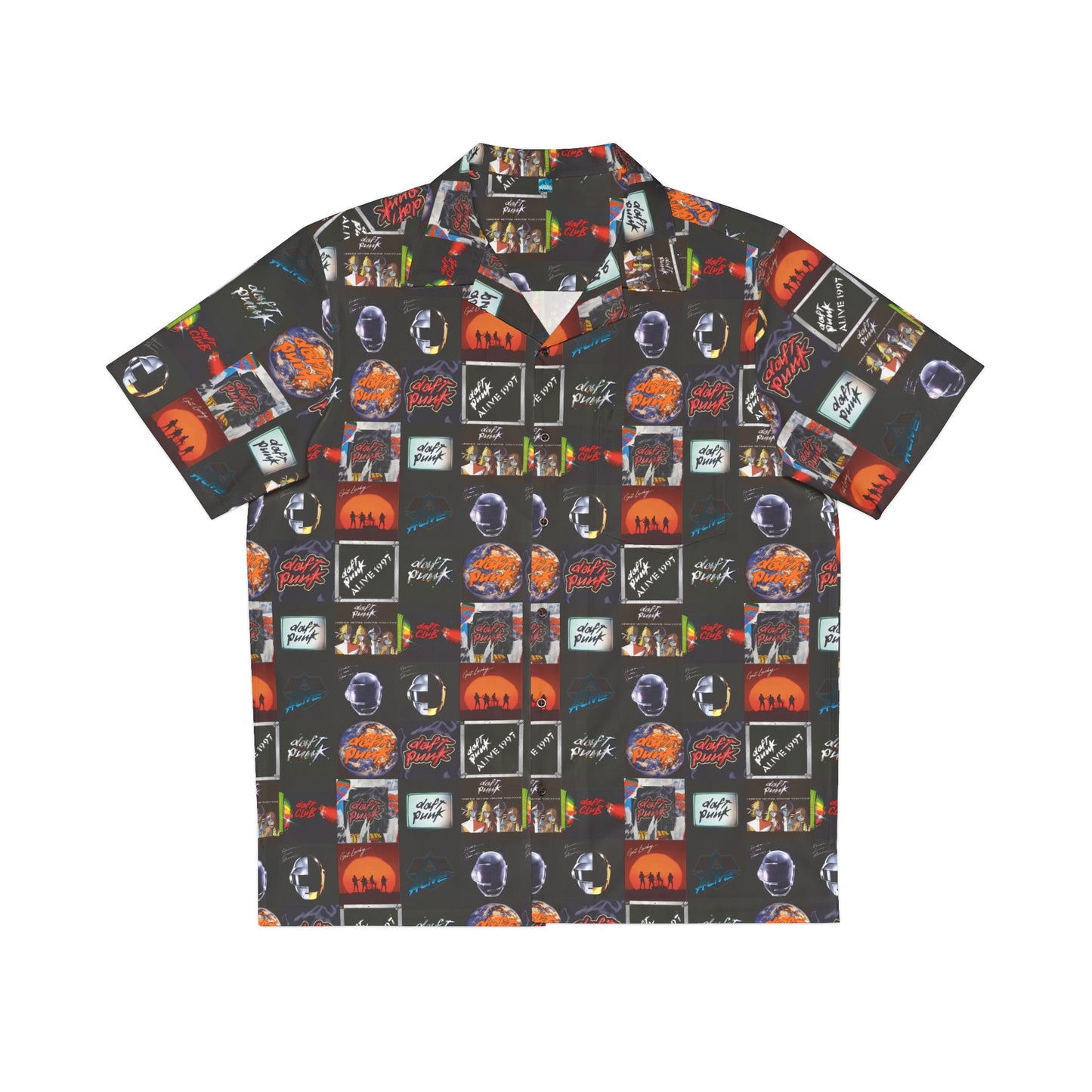 Daft Punk Album Cover Art Collage Men's Hawaiian Shirt