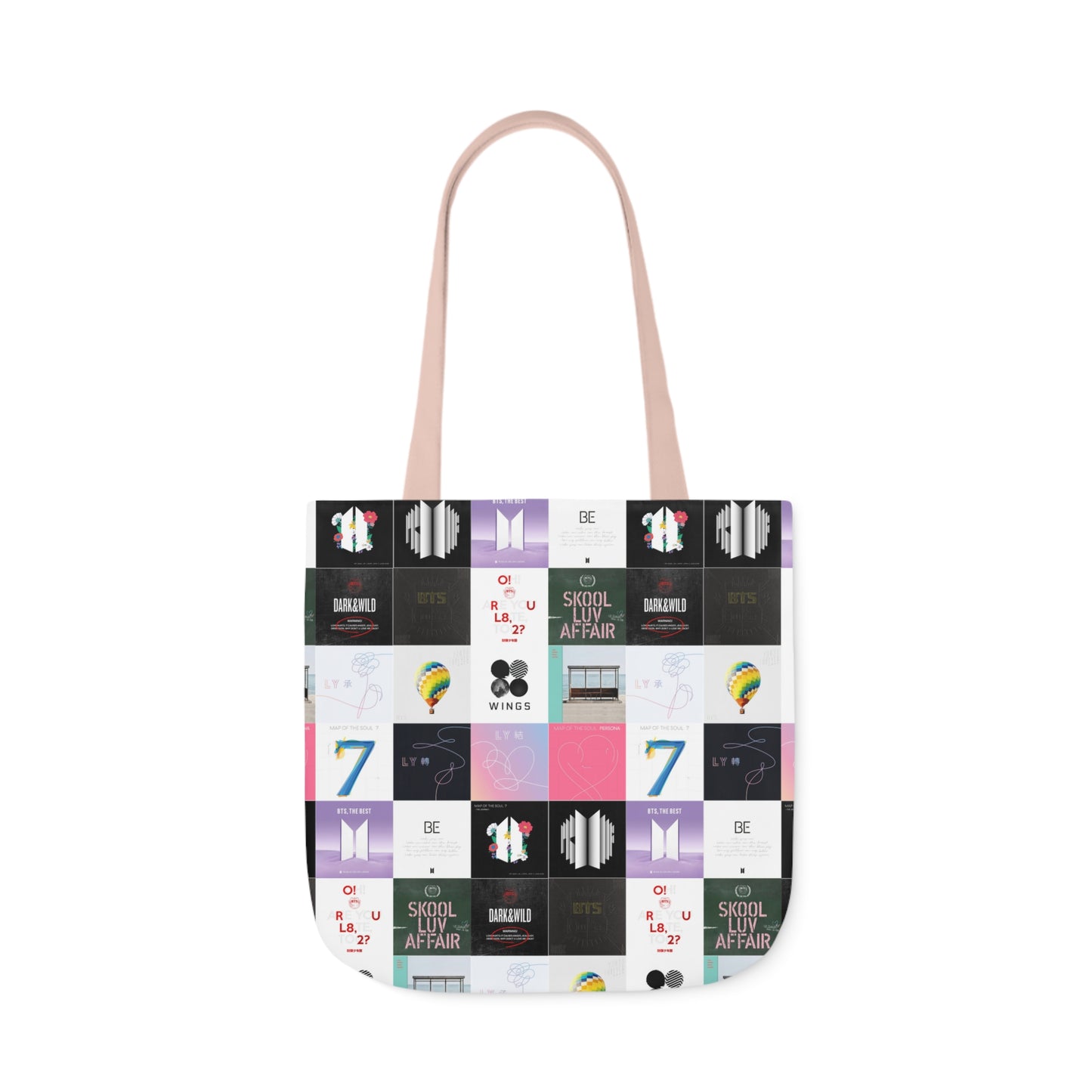 BTS Album Cover Art Collage Polyester Canvas Tote Bag