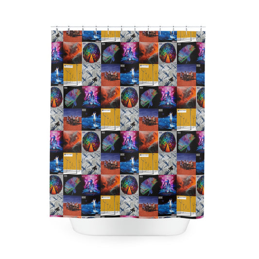 Muse Album Cover Collage Polyester Shower Curtain